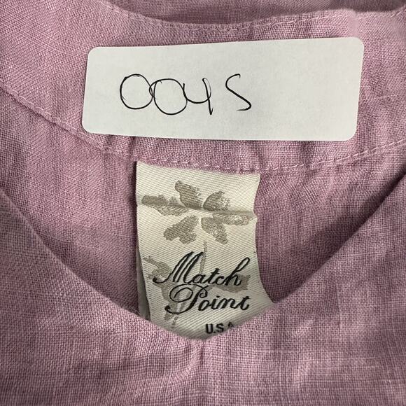 Match Point Linen Tunic Women’s Medium Lagenlook Artsy Mauve USA Vintage - Picture 7 of 9